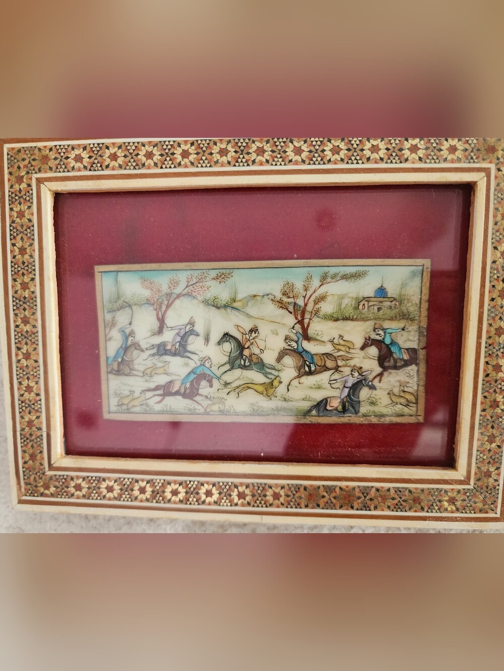 Antique PERSIAN Hand Painted On Bone Art. - Picture 5 of 7